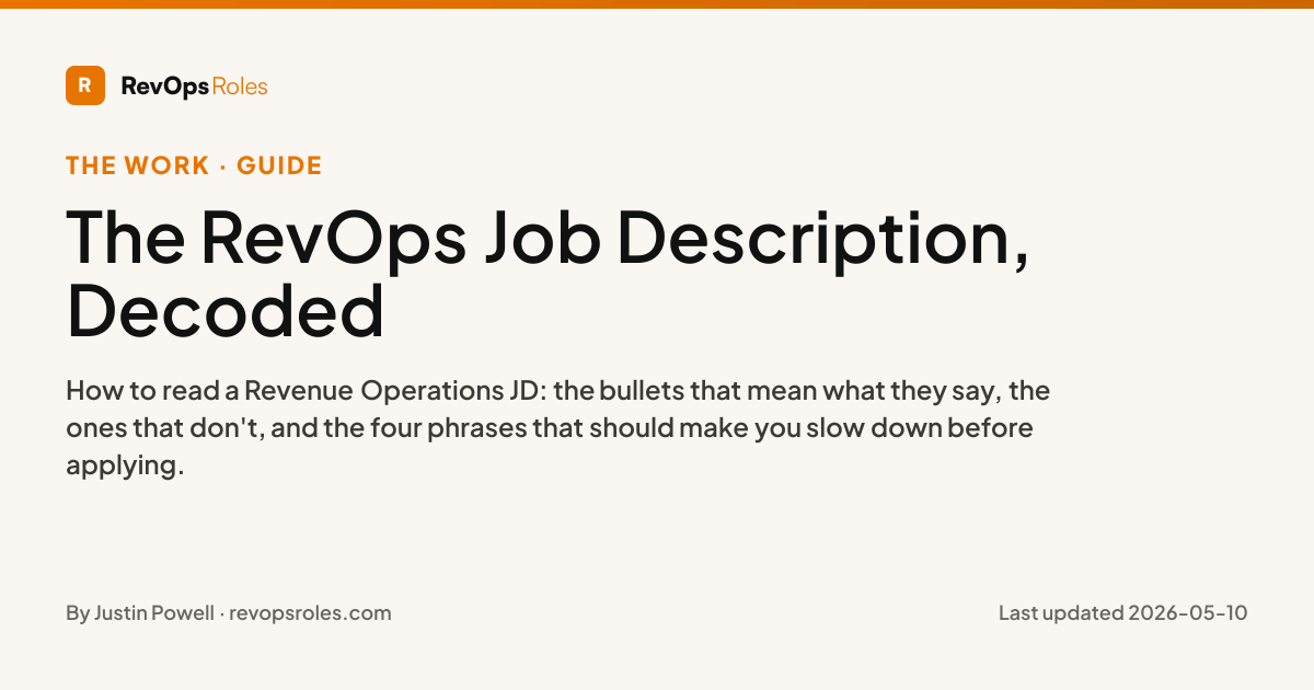 The RevOps Job Description, Decoded | RevOps Roles