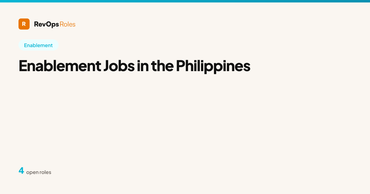 Enablement Jobs in the Philippines | RevOps Roles