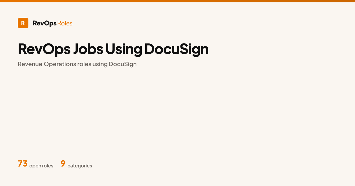DocuSign Jobs in RevOps | RevOps Roles